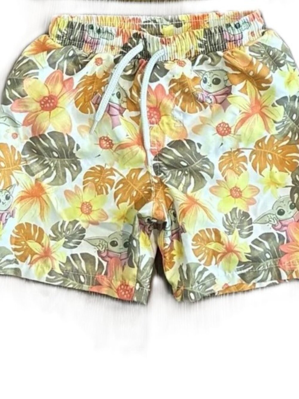 STAR WARS Mandalorian Palm Leaf Swim Trunks, 4T